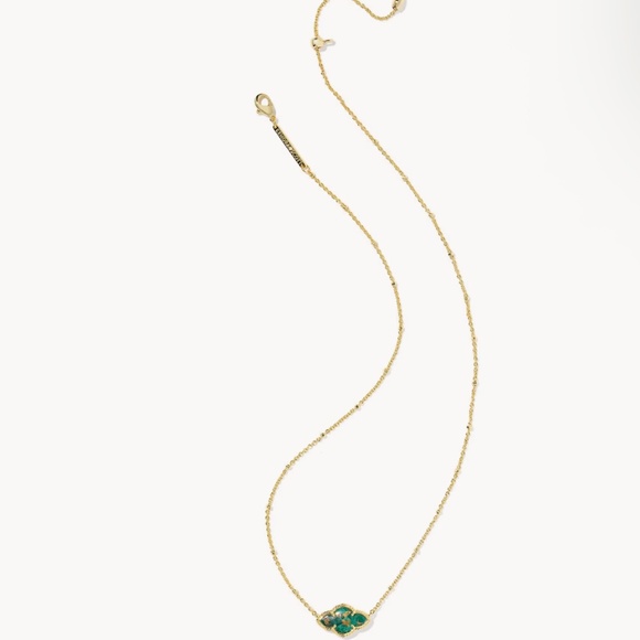 Kendra Scott Abbie Gold Pendant Necklace in Bronze Veined Green Malachite - Picture 2 of 3